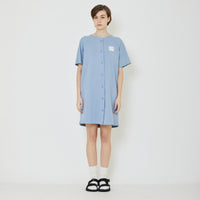 Women Embroidered Dress - Dusty Blue - SW2401008B