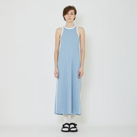 Women Contrast Maxi Dress - Dusty Blue - SW2401009A