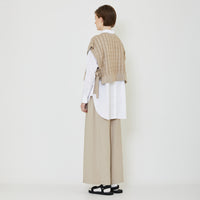 Women Cable Knit Vest - Khaki - SW2402033C