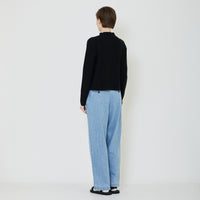 Women Mock Neck Sweater - Black - SW2403050D