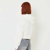 Women Cropped Hoodie - Off White - SW2407084A