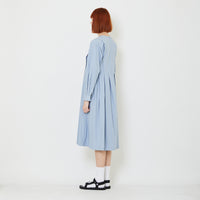 Women Pleated Dress - Light Blue - SW2408117B