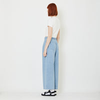 Women Wide Leg Jeans - Light Blue - SW2409139A