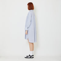 Women Oversized Shirt Dress - Blue - SW2409140B