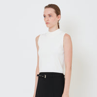 Women Mock Neck Knit Top - Off White - SW2411191A