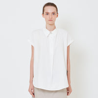 Women Poplin Blouse - Off White - SW2411197A