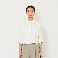 Women Cropped Shirt - Off White - SW2411202A