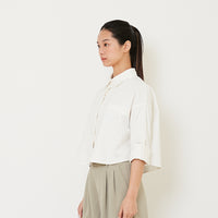 Women Cropped Shirt - Off White - SW2411202A