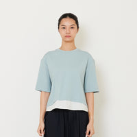 Women Oversized Combined Top - Sky Blue - SW2412217B