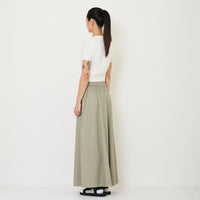 Women Elastic Waist Long Pants - Green - SW2412241A