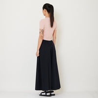 Women Elastic Waist Long Pants - Navy - SW2412241B