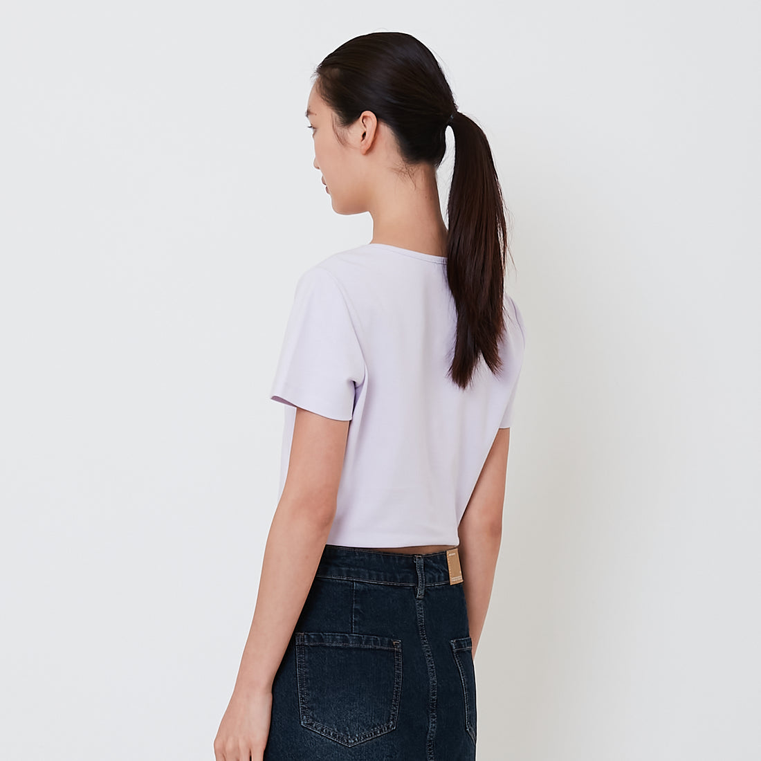 Women 2 in 1 Cropped Top - Light Purple - SW2501006B