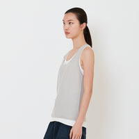 Women 2 in 1 Sleeveless Knit Top - Stone - SW2501011A
