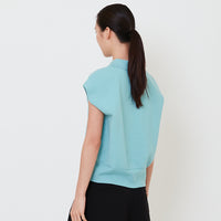 Women Sleeveless Knit Top - Turquoise - SW2501013C