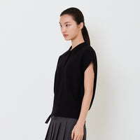 Women Sleeveless Knit Top - Black - SW2501013D