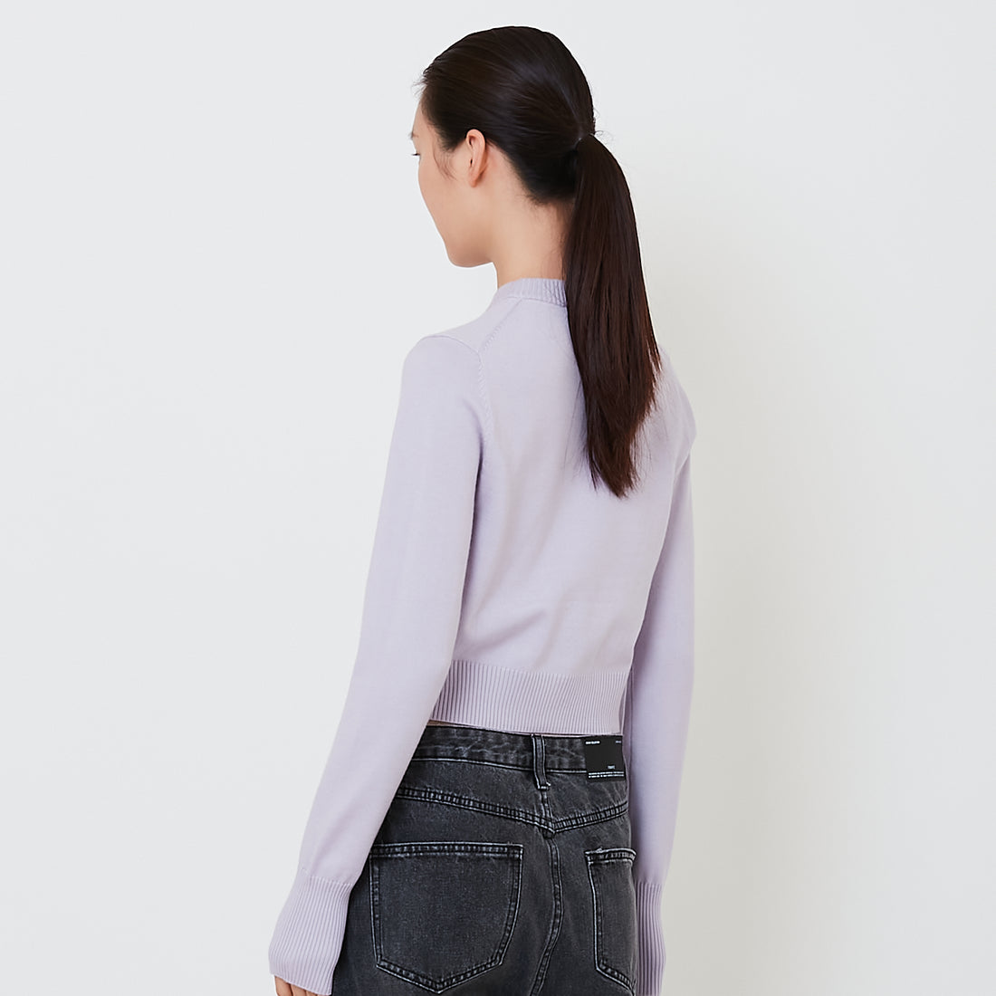 Women Cropped Cardigan - Light Purple - SW2501014B