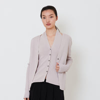 Women Halter Neck Combined Cardigan - Stone - SW2501015A