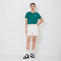 Women Stretch Denim Shorts - Off White - SW2501017A