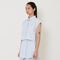 Women Striped Sleeveless Shirt - Off White - SW2501021A