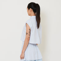 Women Striped Sleeveless Shirt - Off White - SW2501021A