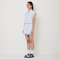 Women Striped Double Layer Skirt - Off White - SW2501022A