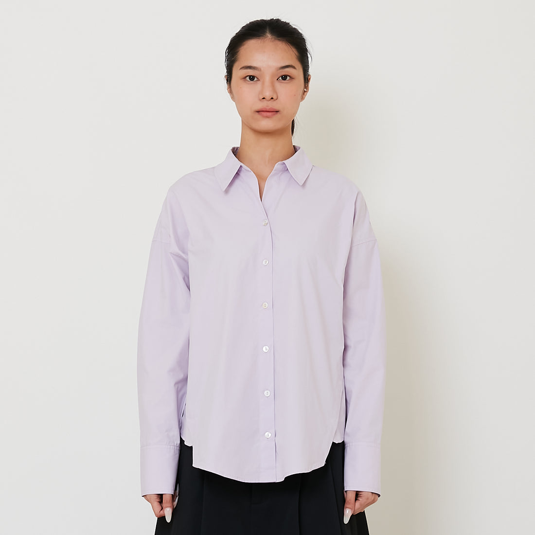 Women Oversized Shirt - Light Purple - SW2501024B