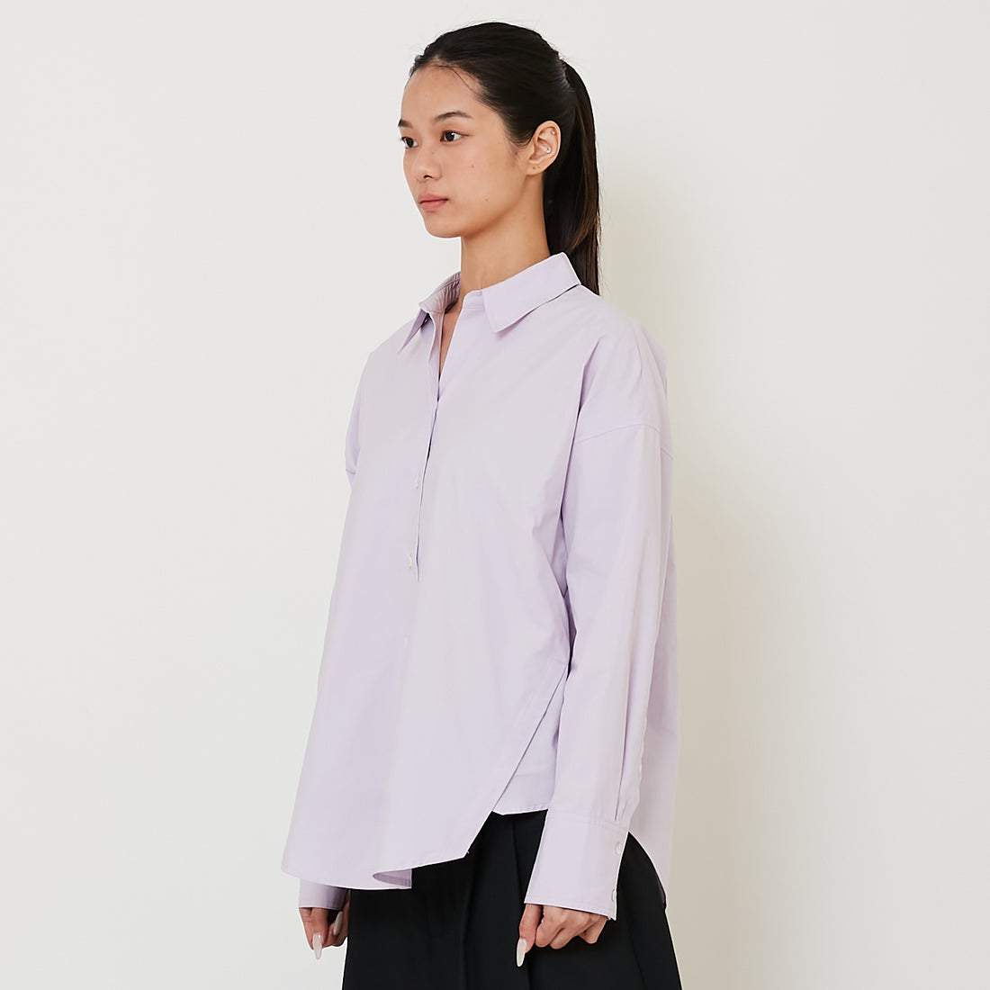 Women Oversized Shirt - Light Purple - SW2501024B