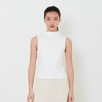 Women Mock Neck Top - Off White - SW2502031A
