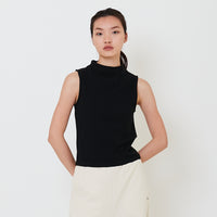 Women Mock Neck Top - Black - SW2502031D