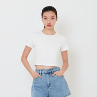 Women Cropped Top - Off White - SW2502032A