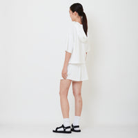 Women Embroidery Terry Shorts - Off White - SW2502037A