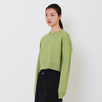 Women Oversized Cropped Sweater - Avocado - SW2502042C