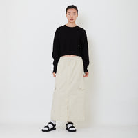 Women Nylon Midi Skirt - Light Khaki - SW2502045A