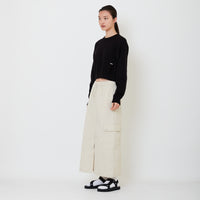 Women Nylon Midi Skirt - Light Khaki - SW2502045A
