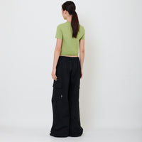 Women Cargo Wide-Leg Pants - Black - SW2502046B