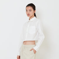 Women Cropped Shirt - Off White - SW2502050A