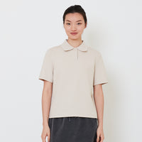 Women Neoprene Polo Top - Stone - SW2503058B