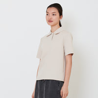 Women Neoprene Polo Top - Stone - SW2503058B