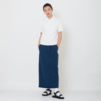 Women Stretch Midi Skirt - Blue - SW2503062A