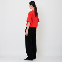 Women Elastic Waist Baggy Jeans - Black - SW2503063B