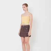 Women Strappy Knit Top - Yellow - SW2504075A