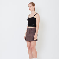 Women Strappy Knit Top - Black - SW2504075B