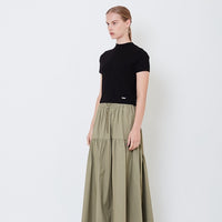 Women Mock Neck Knit Top - Black - SW2504076D