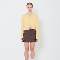 Women Knit Cardigan - Yellow - SW2504077A