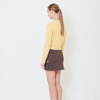 Women Knit Cardigan - Yellow - SW2504077A