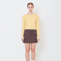 Women Knit Cardigan - Yellow - SW2504077A