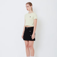 Women Graphic Cropped Top - Light Green - SW2505089B