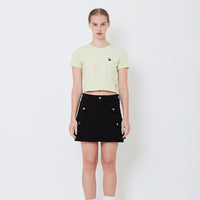 Women Graphic Cropped Top - Light Green - SW2505089B