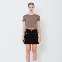 Women Graphic Cropped Top - Brown - SW2505089D