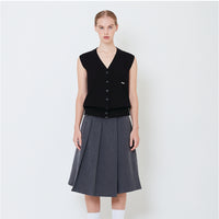 Women Knit Vest - Black - SW2505094B